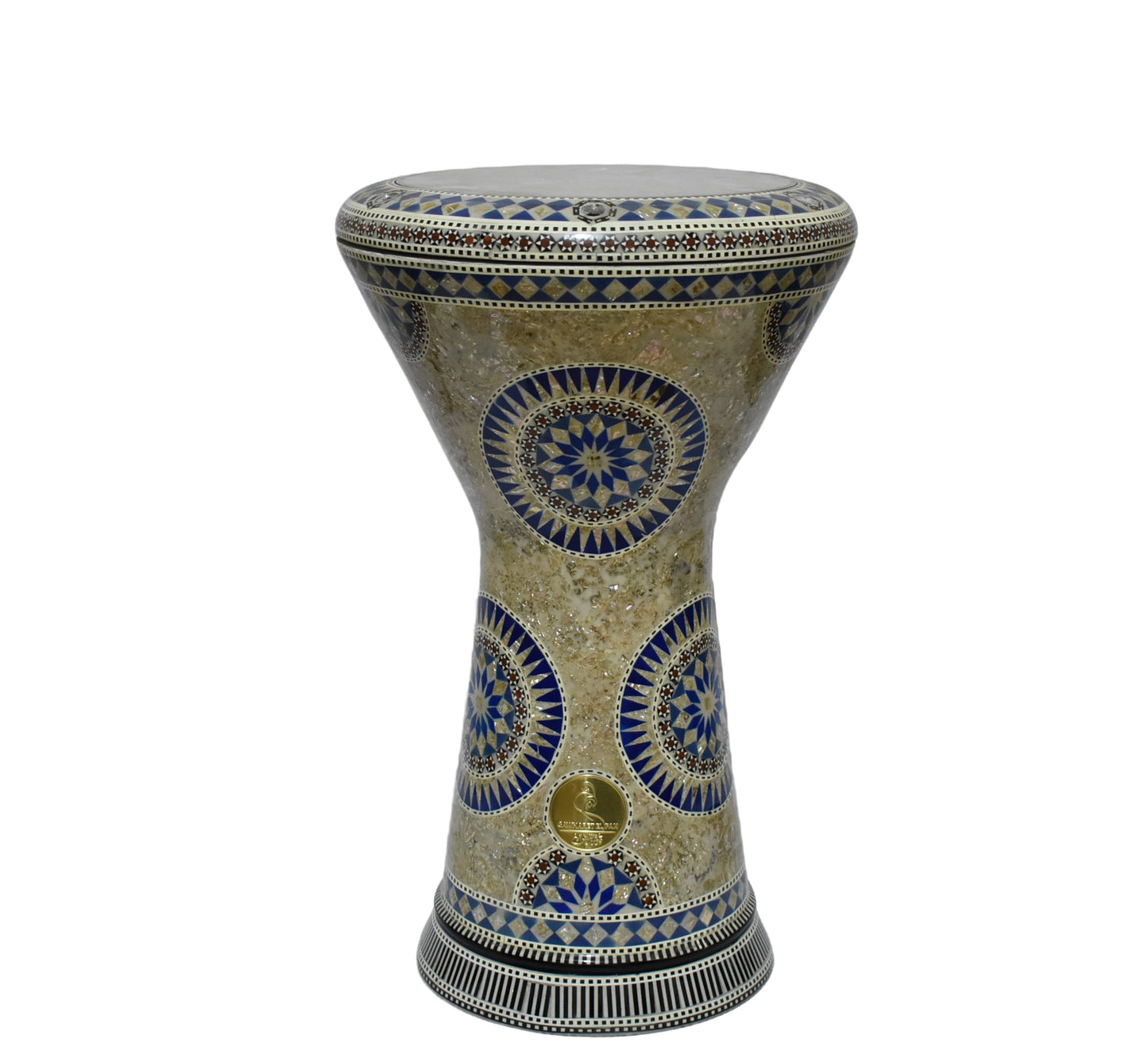 Gawharet El Fan Sombaty 18.5/19 inch Drum Darbuka Doumbek Tabla mother of pearl (Blue Nile 19")