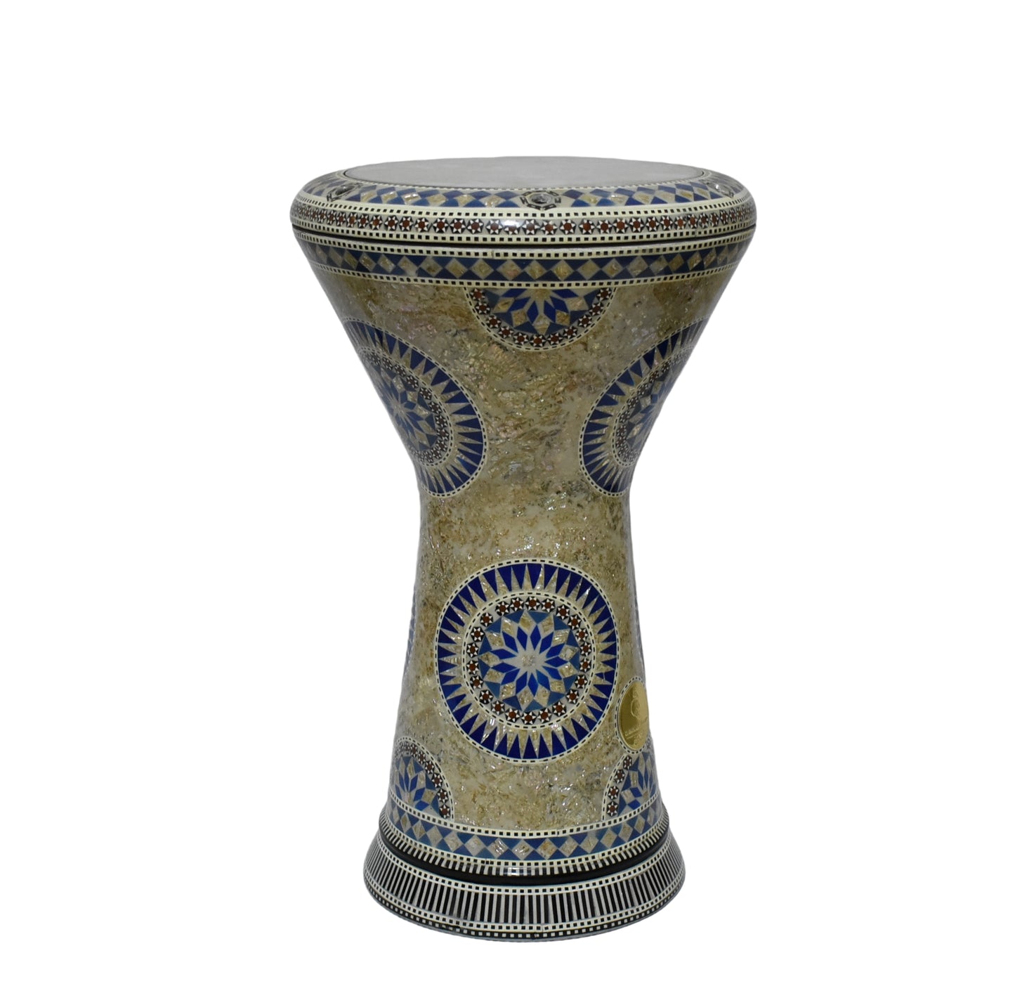 Gawharet El Fan Sombaty 18.5/19 inch Drum Darbuka Doumbek Tabla mother of pearl (Blue Nile 19")