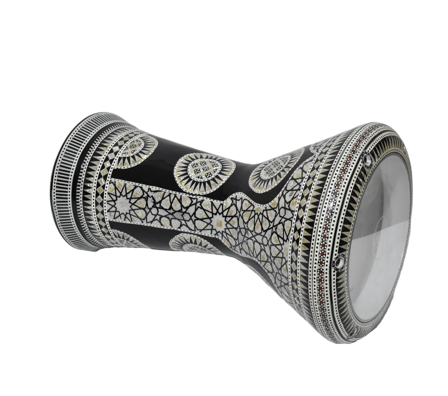 Gawharet El Fan Sombaty 18.5/19 inch Drum Darbuka Doumbek Tabla mother of pearl (Black Sun 19")