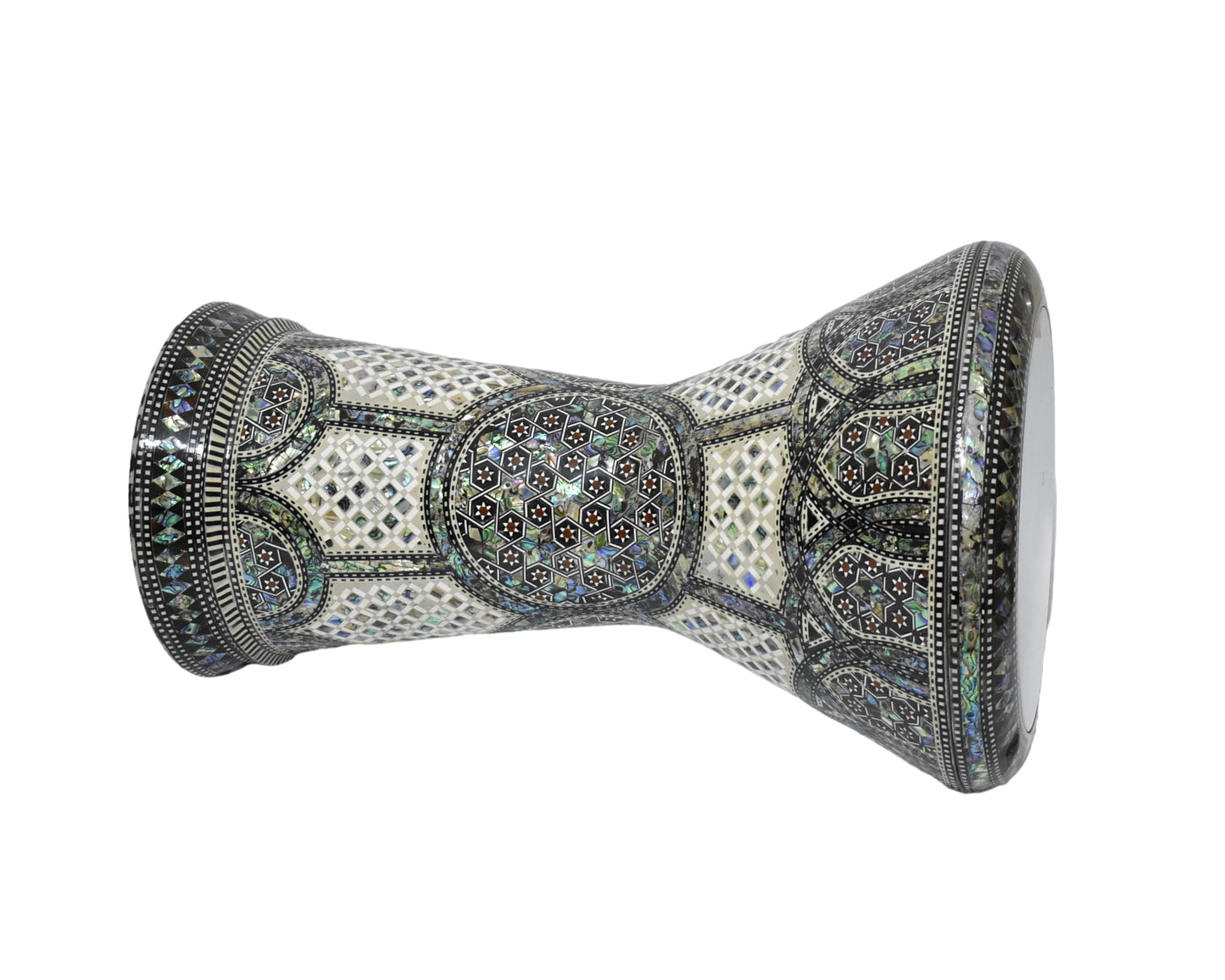 Gawharet El Fan Sombaty 18.5/19 inch Drum Darbuka Doumbek Tabla Blue mother of pearl (White Shield)