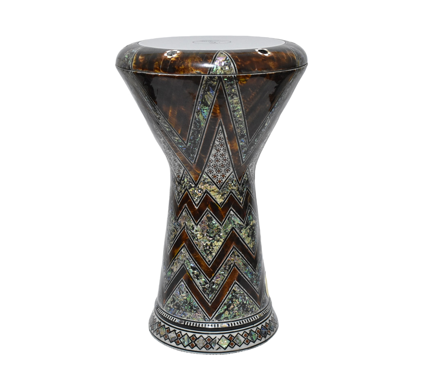 Gawharet El Fan Sombaty 18.5/19 inch Drum Darbuka Doumbek Tabla Blue mother of pearl (Brown thunder)