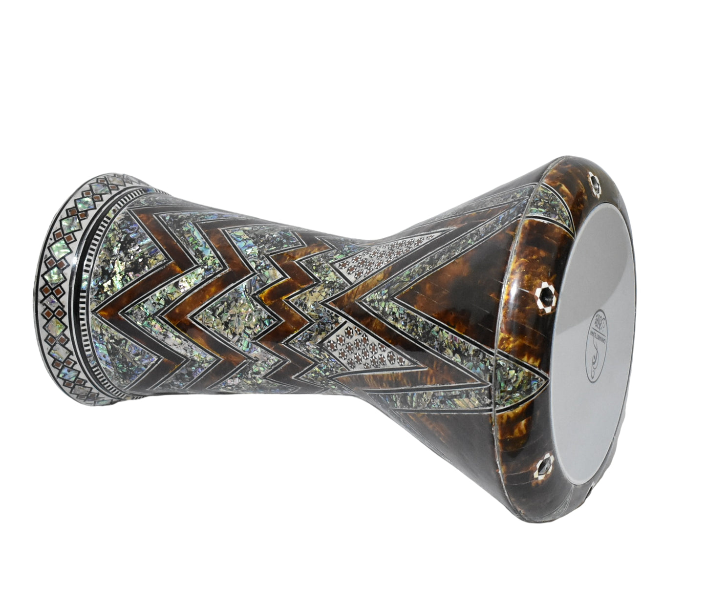 Gawharet El Fan Sombaty 18.5/19 inch Drum Darbuka Doumbek Tabla Blue mother of pearl (Brown thunder)