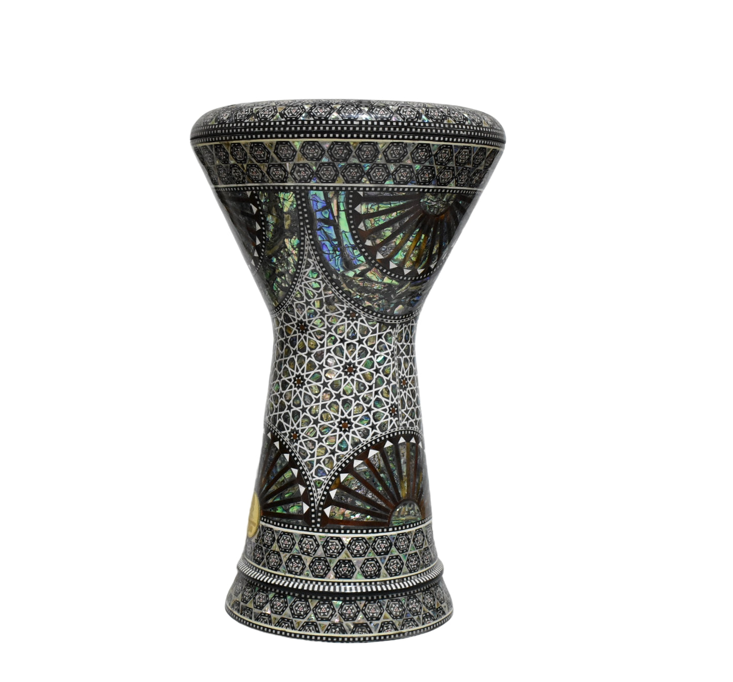 Gawharet El Fan Sombaty 18.5/19 inch Drum Darbuka Doumbek Tabla Blue mother of pearl (Egyptian Rainbow)