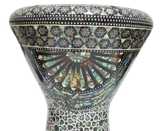 Gawharet El Fan Sombaty 18.5/19 inch Drum Darbuka Doumbek Tabla Blue mother of pearl (Egyptian Rainbow)