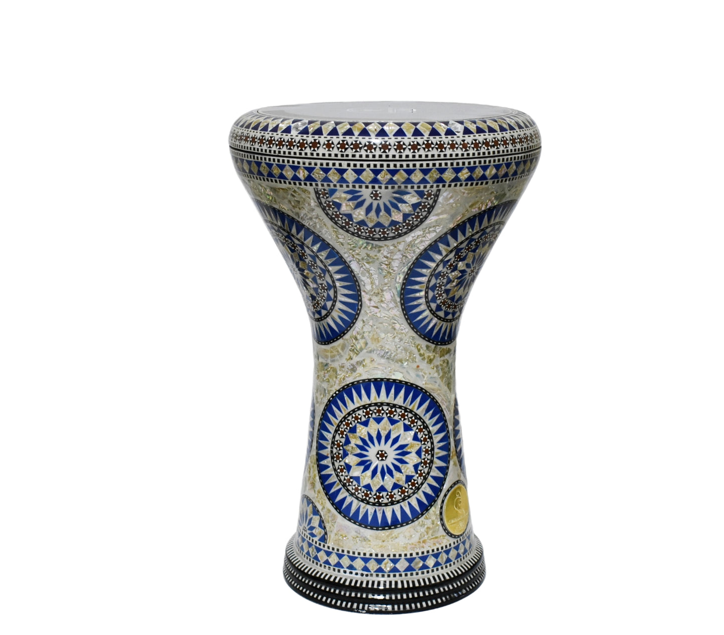 Gawharet El Fan Classic 17/17.5 inch Drum Darbuka Doumbek Tabla Mother of Pearl (Blue Nile)