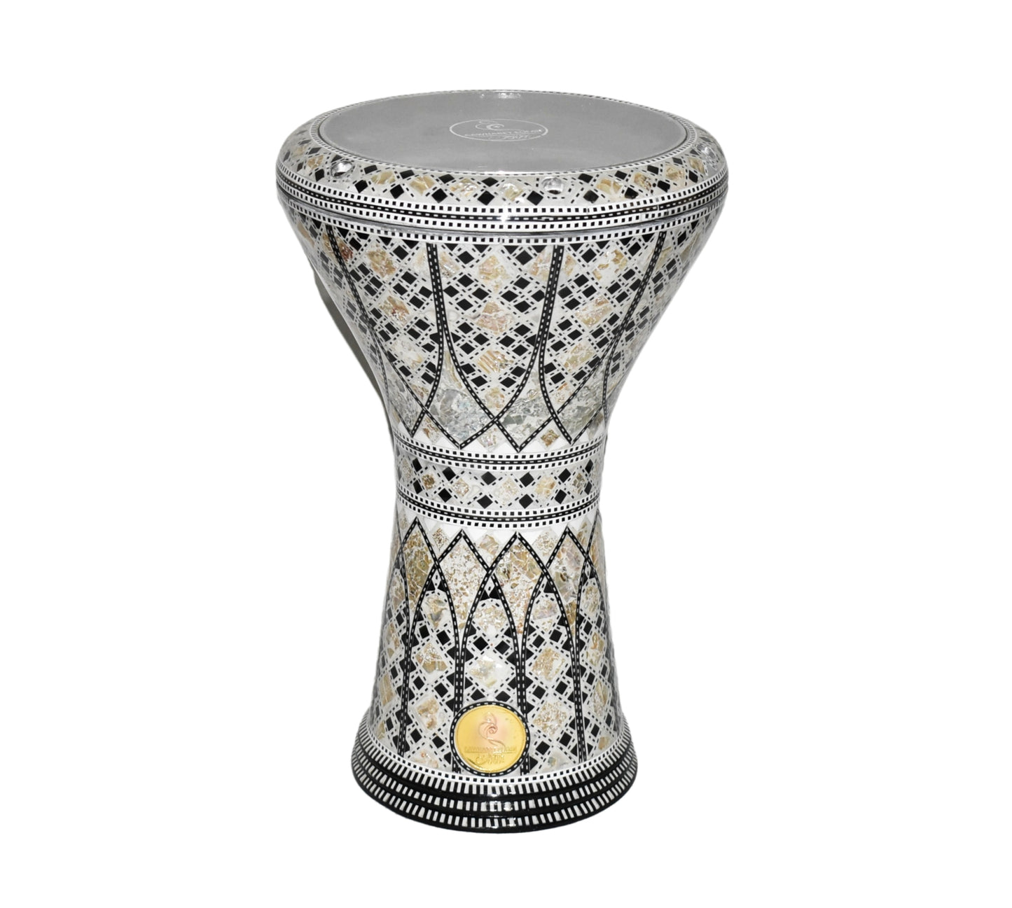 Gawharet El Fan Classic 17/17.5 inch Drum Darbuka Doumbek Tabla Mother of Pearl (Sultan crown)