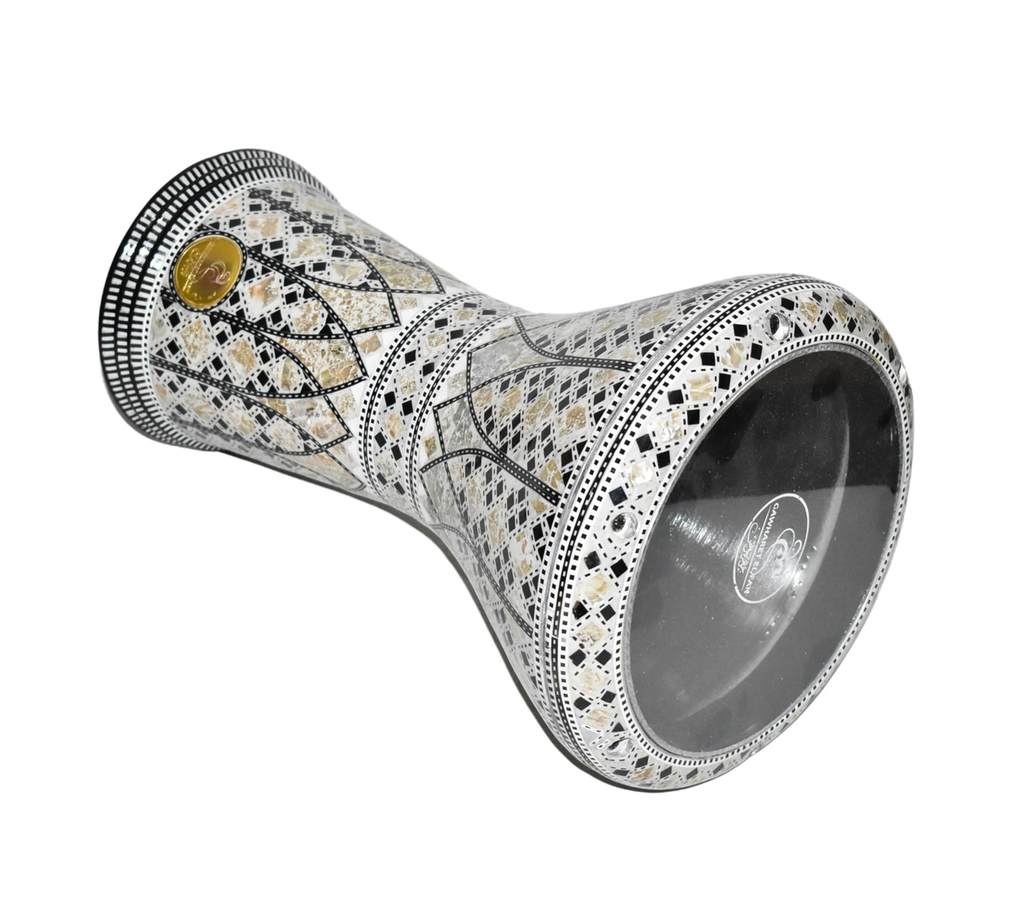 Gawharet El Fan Classic 17/17.5 inch Drum Darbuka Doumbek Tabla Mother of Pearl (Sultan crown)