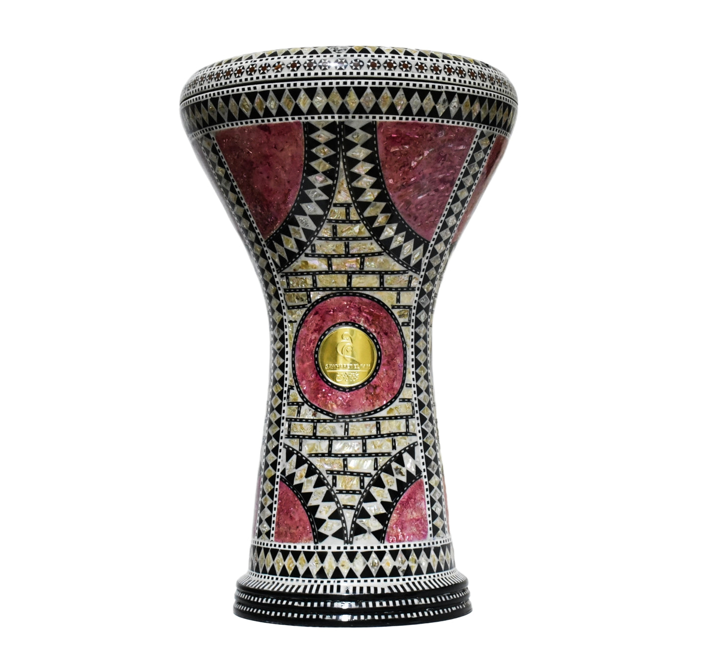 Gawharet El Fan Classic 17/17.5 inch Drum Darbuka Doumbek Tabla Mother of Pearl (Red Castle)