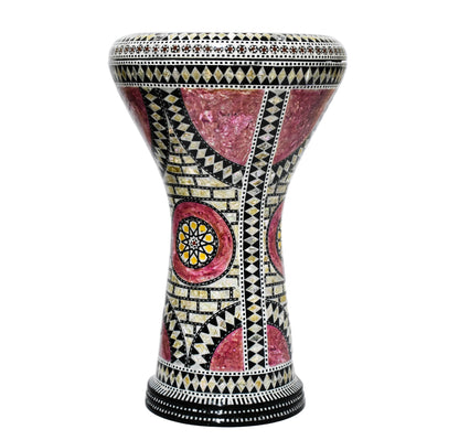 Gawharet El Fan Classic 17/17.5 inch Drum Darbuka Doumbek Tabla Mother of Pearl (Red Castle)