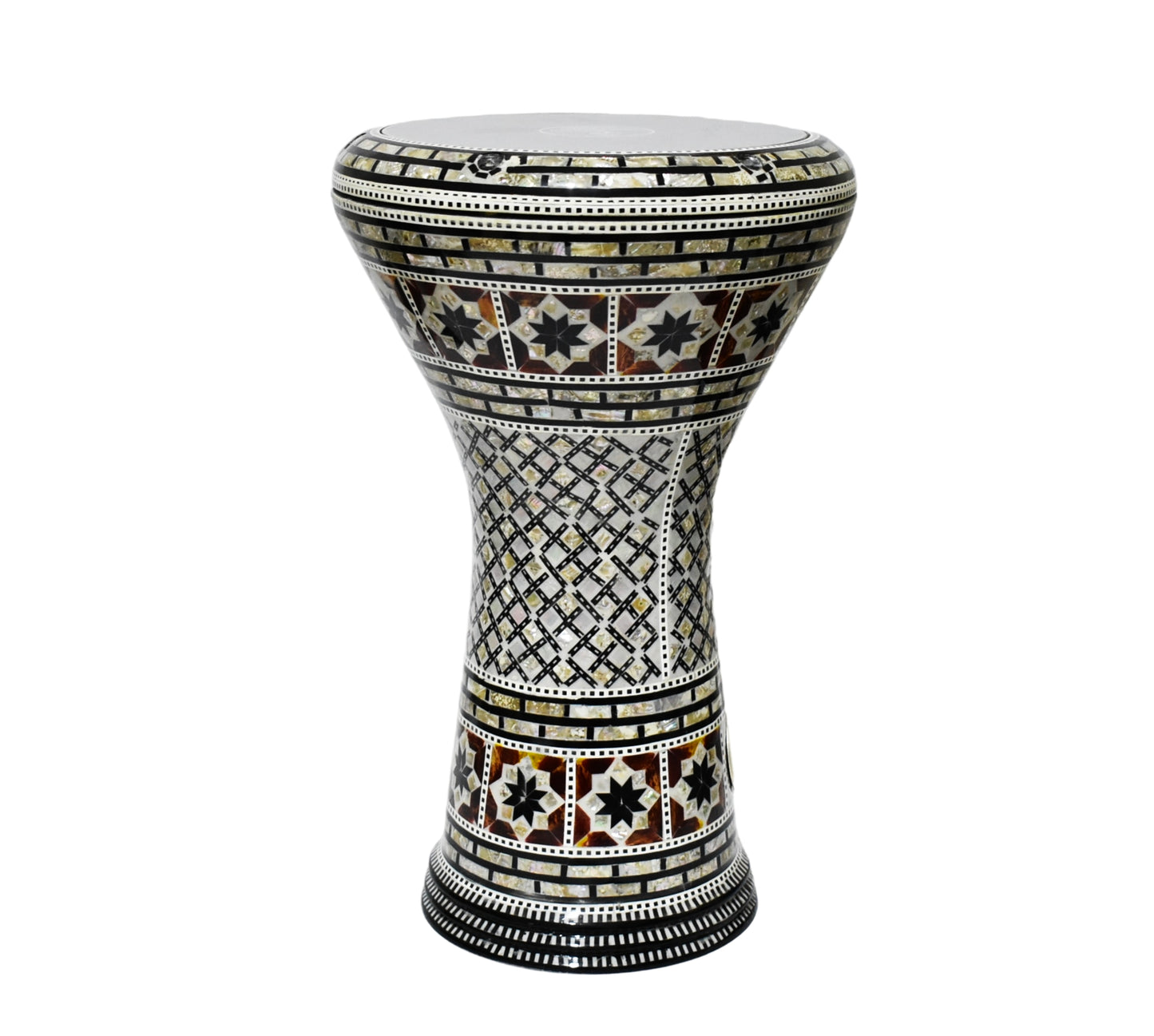 Gawharet El Fan Classic 17/17.5 inch Drum Darbuka Doumbek Tabla Mother of Pearl (Arabian king)