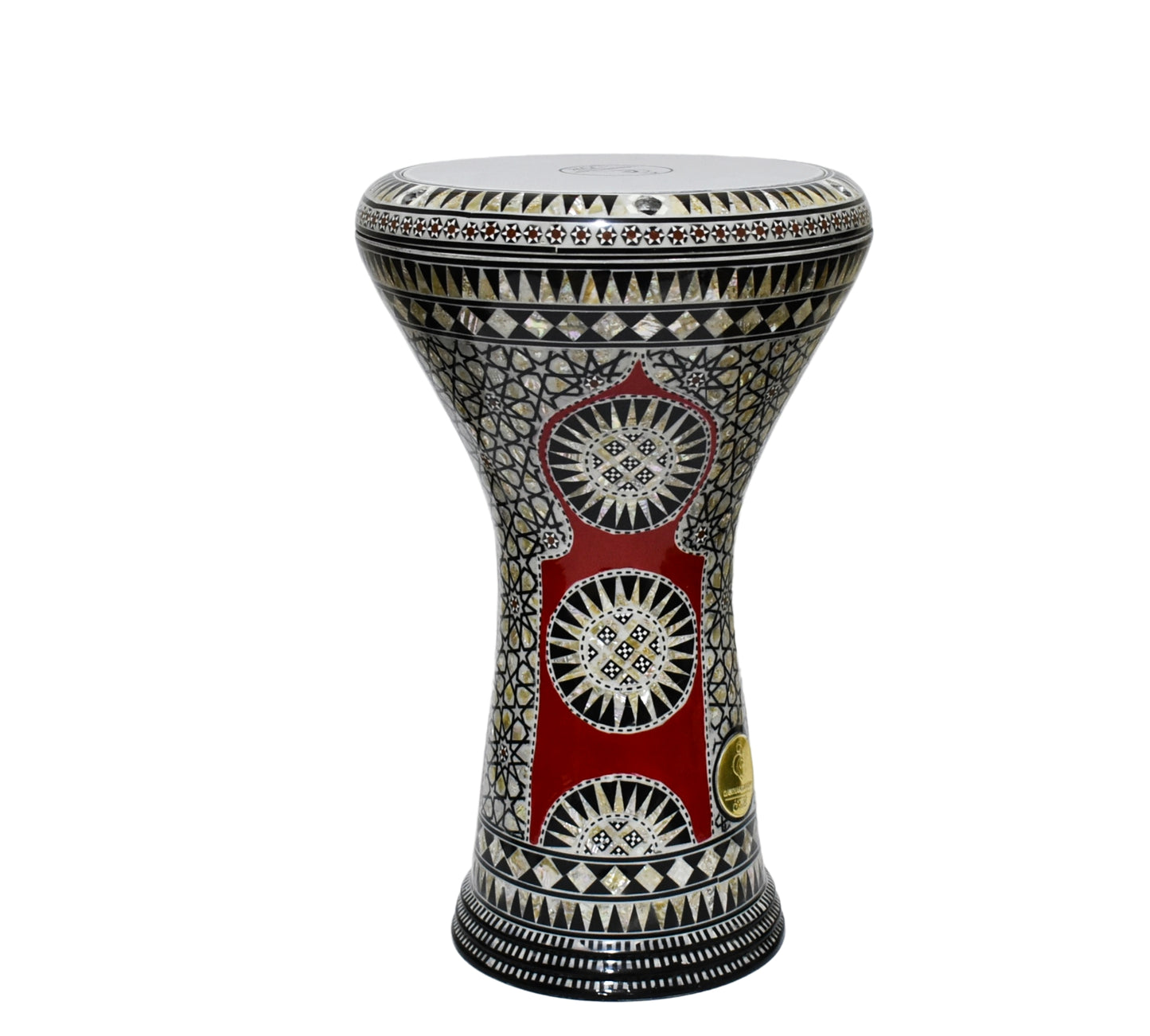 Gawharet El Fan Classic 17/17.5 inch Drum Darbuka Doumbek Tabla Mother of Pearl (Red Spider)