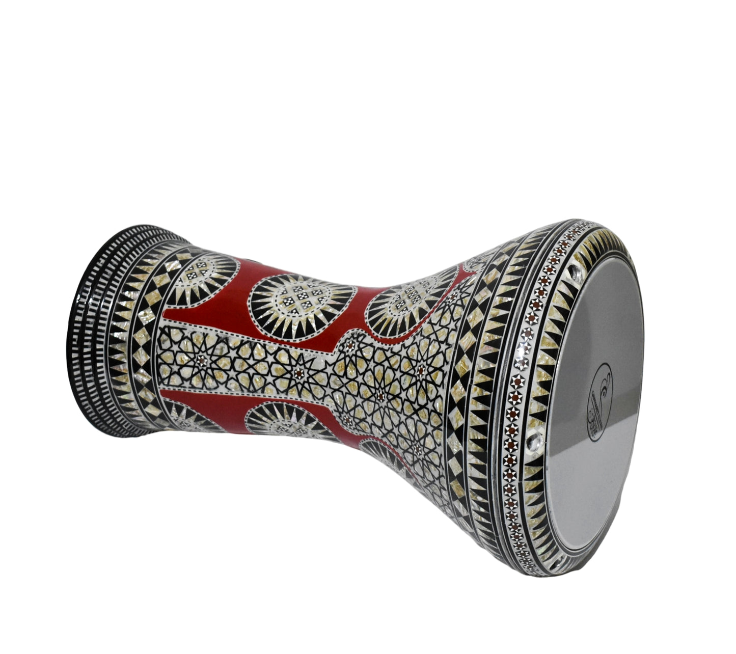 Gawharet El Fan Classic 17/17.5 inch Drum Darbuka Doumbek Tabla Mother of Pearl (Red Spider)