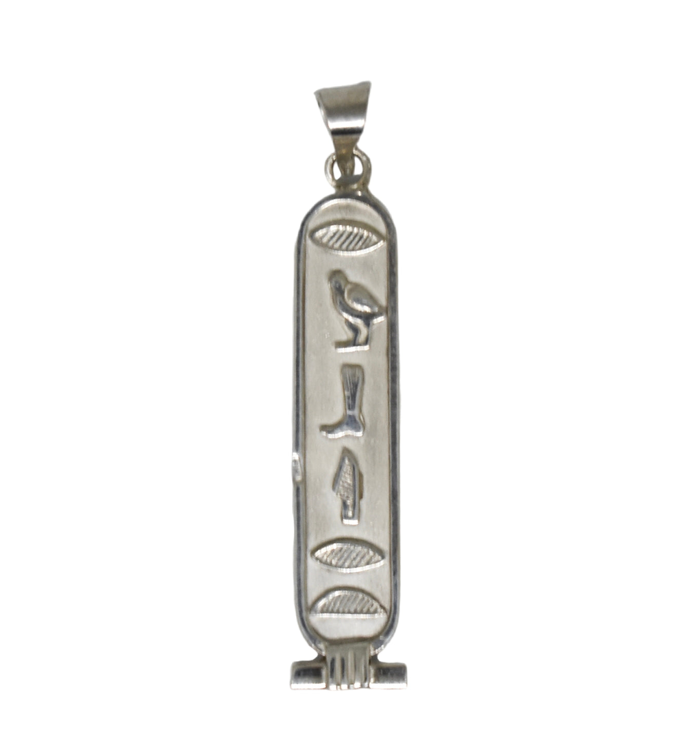 Customize Personalized Cartouche Necklace Available Sterling Silver 1-Sided Solid Pendant Translate into ancient Egyptian Hieroglyphs Handmade in Egypt