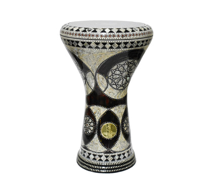 Gawharet El Fan Classic 17/17.5 inch Drum Darbuka Doumbek Tabla Mother of Pearl (Brown Sun)