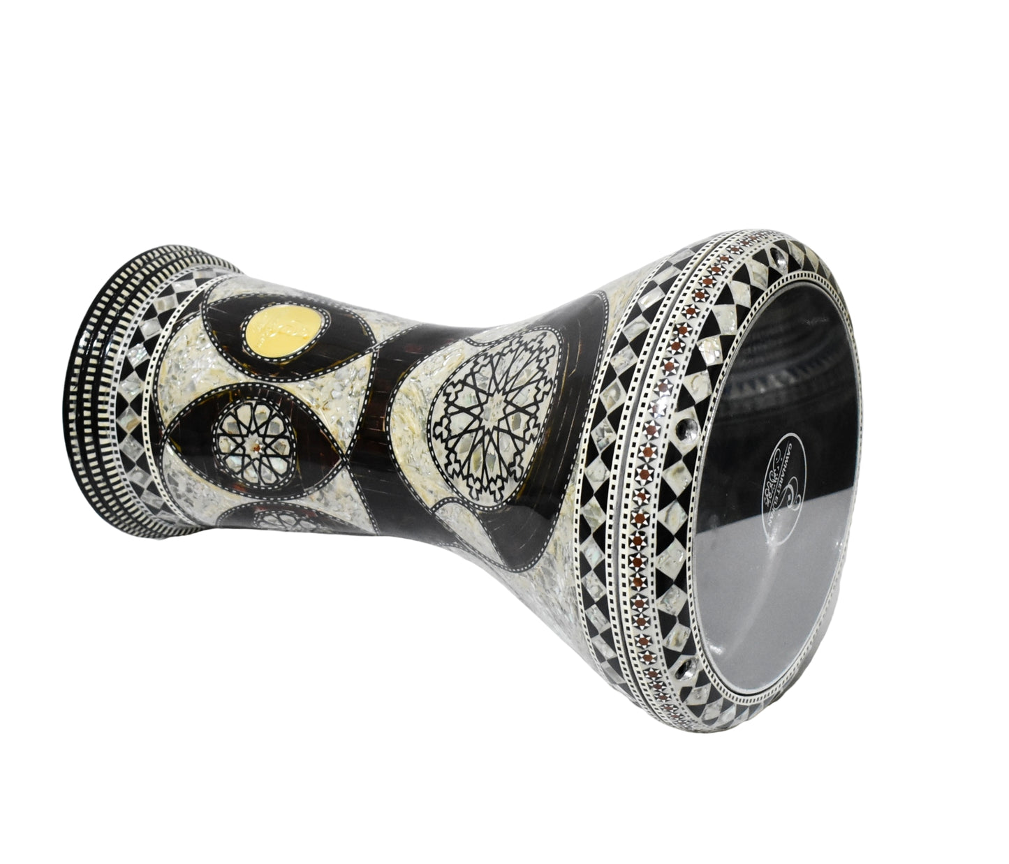 Gawharet El Fan Classic 17/17.5 inch Drum Darbuka Doumbek Tabla Mother of Pearl (Brown Sun)