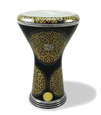 Gawharet El Fan Classic 17/17.5 inch Drum Darbuka Doumbek Tabla Mother of Pearl (Golden Sun)