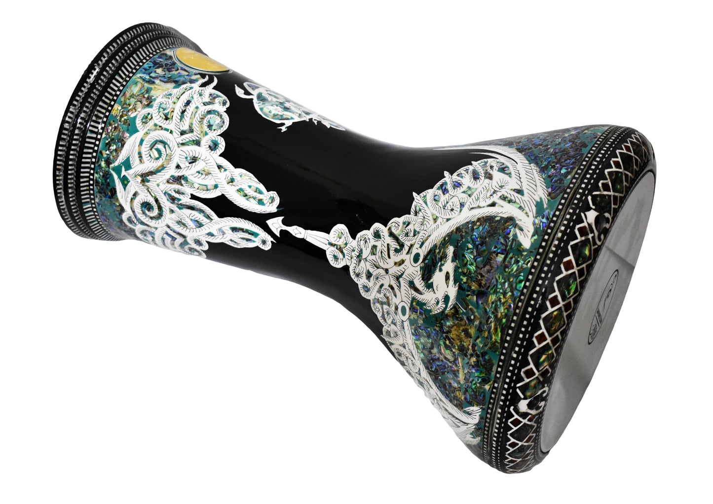 Gawharet El Fan Classic 17/17.5 inch Drum Darbuka Doumbek Tabla Blue Mother of Pearl (Night Dragon)