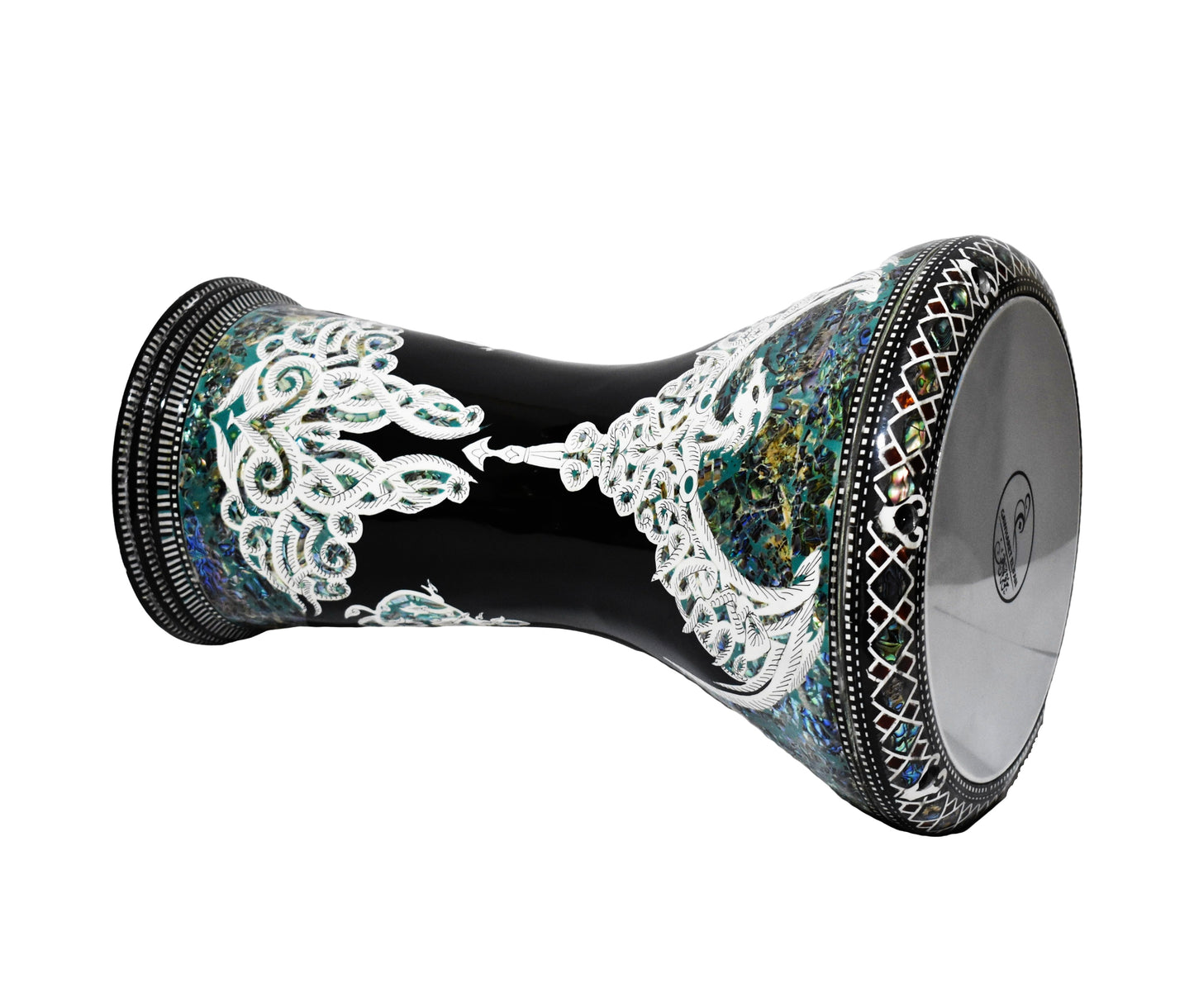 Gawharet El Fan Classic 17/17.5 inch Drum Darbuka Doumbek Tabla Blue Mother of Pearl (Night Dragon)