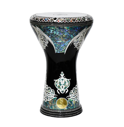 Gawharet El Fan Classic 17/17.5 inch Drum Darbuka Doumbek Tabla Blue Mother of Pearl (Night Dragon)