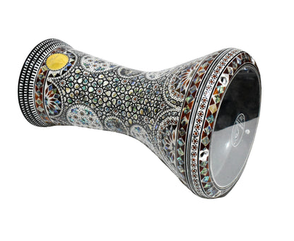 Gawharet El Fan Classic 17/17.5 inch Drum Darbuka Doumbek Tabla Blue Mother of Pearl (East Magic)