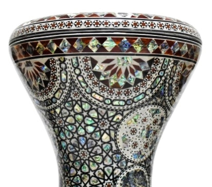 Gawharet El Fan Classic 17/17.5 inch Drum Darbuka Doumbek Tabla Blue Mother of Pearl (East Magic)