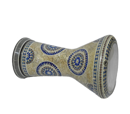 Gawharet El Fan Sombaty 18.5/19 inch Drum Darbuka Doumbek Tabla  mother of pearl (Blue Nile 19")