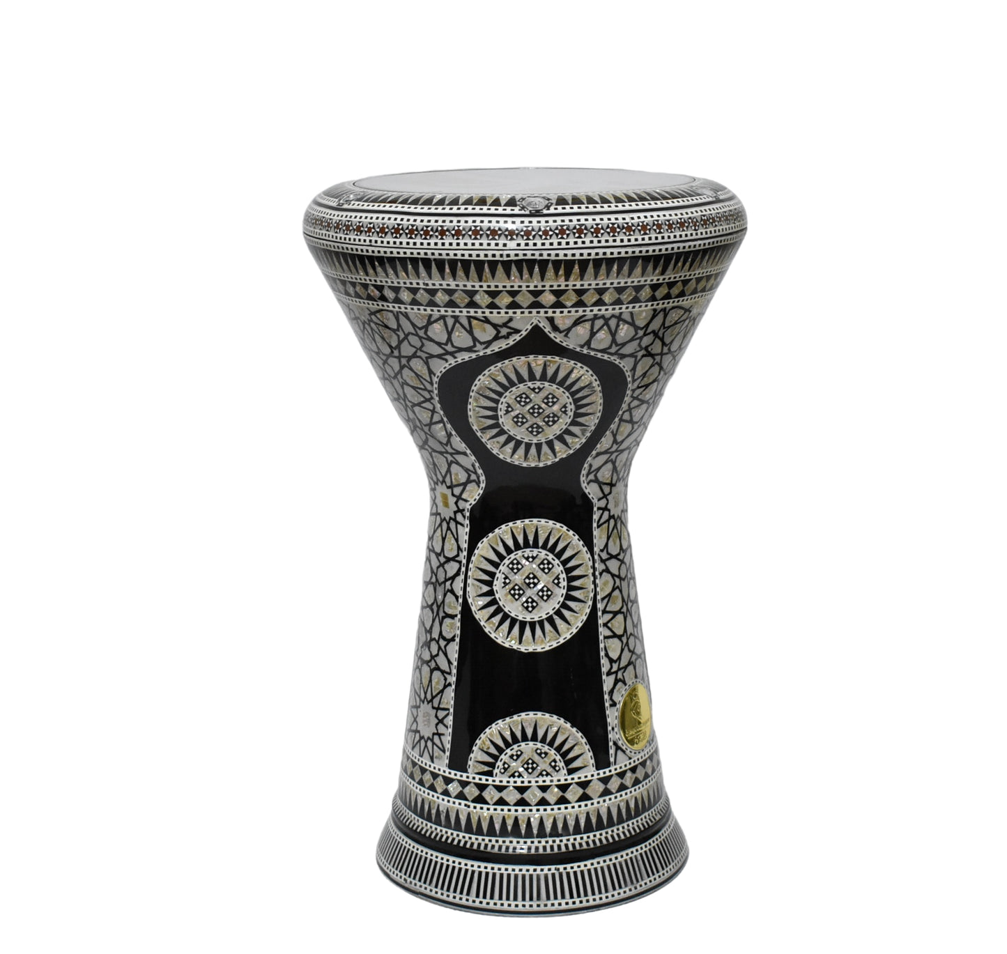 Gawharet El Fan Sombaty 18.5/19 inch Drum Darbuka Doumbek Tabla  mother of pearl (Black Sun 19")