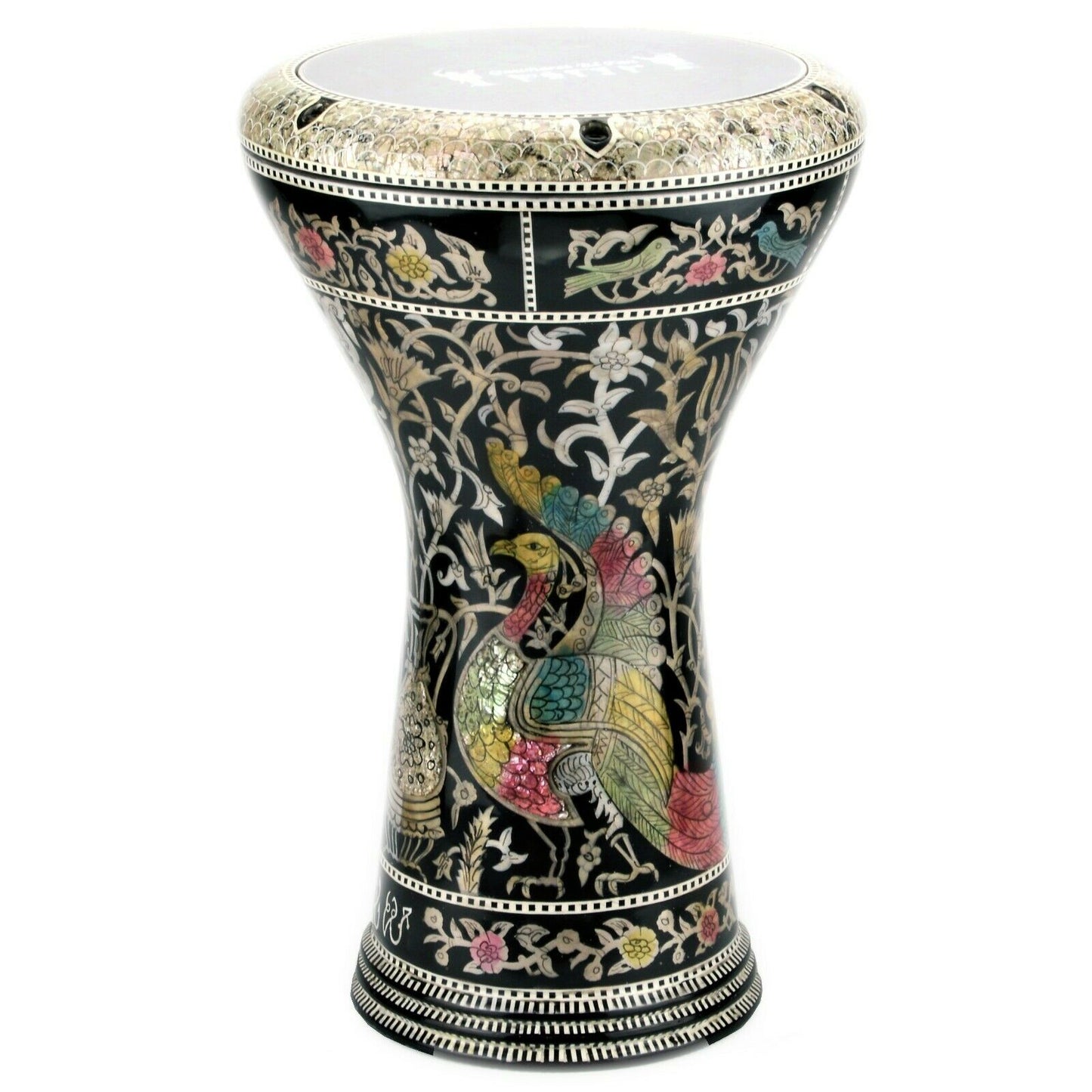 Gawharet El Fan Classic 17/17.5 inch Drum Darbuka Doumbek Tabla Mother of Pearl (peacock)