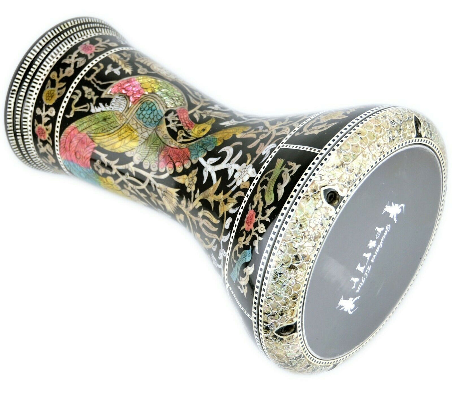 Gawharet El Fan Classic 17/17.5 inch Drum Darbuka Doumbek Tabla Mother of Pearl (peacock)