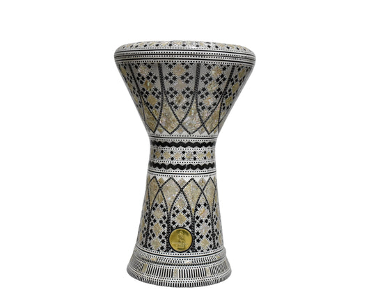 Gawharet El Fan Sombaty 18.5/19 inch Drum Darbuka Doumbek Tabla  mother of pearl (Sultan crown 19")