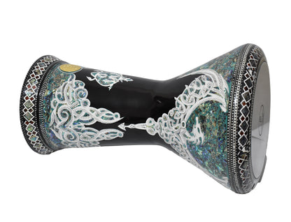 Gawharet El Fan Sombaty 18.5/19 inch Drum Darbuka Doumbek Tabla Blue mother of pearl (Night dragon)