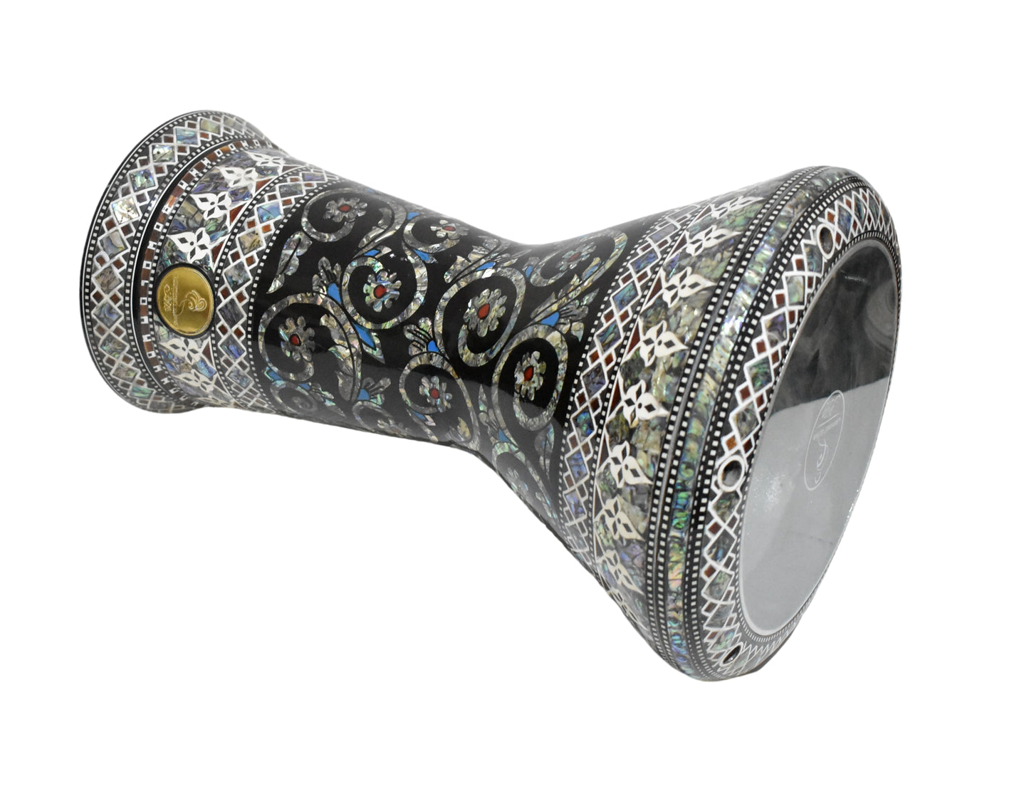 Gawharet El Fan Sombaty 18.5/19 inch Drum Darbuka Doumbek Tabla Blue mother of pearl (Magic Flowers)