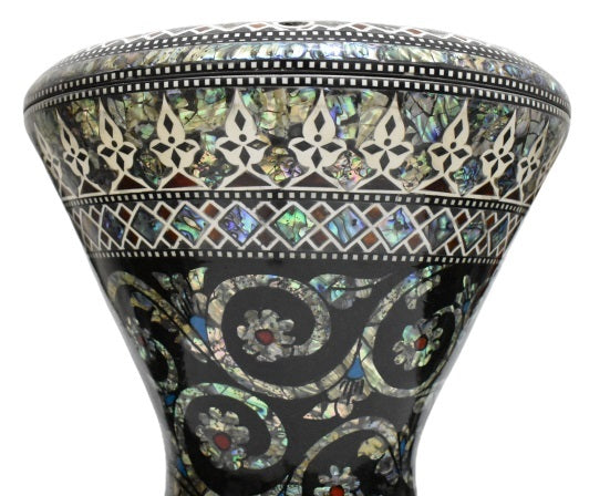 Gawharet El Fan Sombaty 18.5/19 inch Drum Darbuka Doumbek Tabla Blue mother of pearl (Magic Flowers)