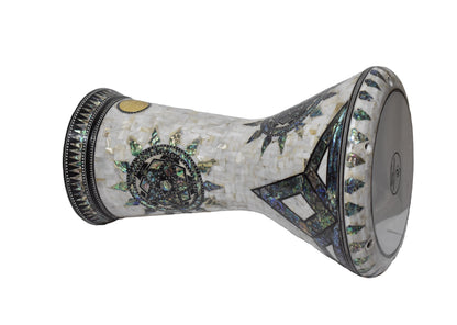 Gawharet El Fan Sombaty 18.5/19 inch Drum Darbuka Doumbek Tabla Blue mother of pearl (Sun of Heaven)