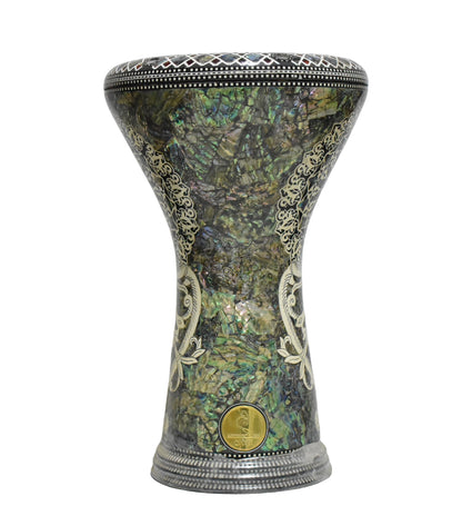 Gawharet El Fan Sombaty 18.5/19 inch Drum Darbuka Doumbek Tabla Blue mother of pearl (Desert Rose)