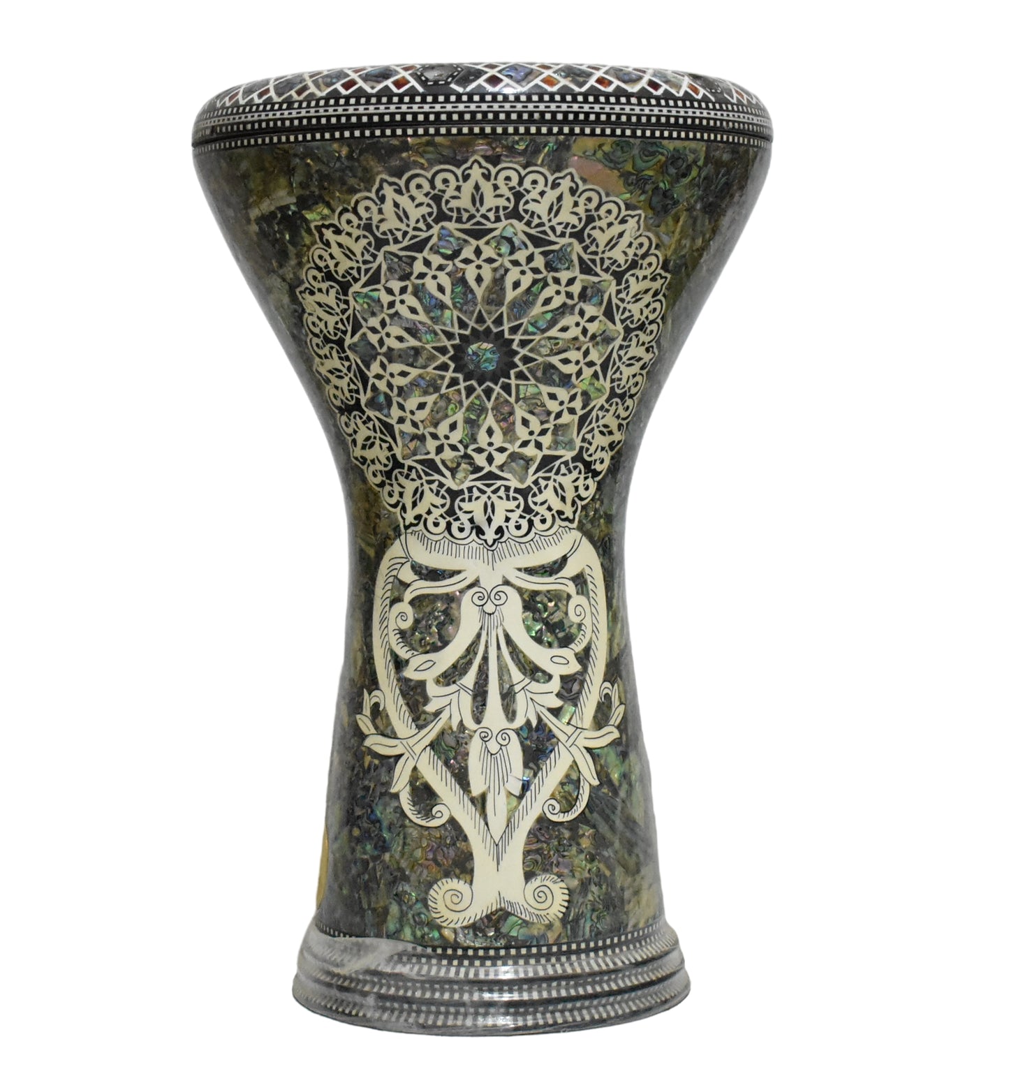 Gawharet El Fan Sombaty 18.5/19 inch Drum Darbuka Doumbek Tabla Blue mother of pearl (Desert Rose)