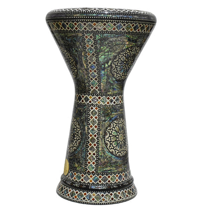 Gawharet El Fan Sombaty 18.5/19 inch Drum Darbuka Doumbek Tabla Blue mother of pearl (The Green Sun)