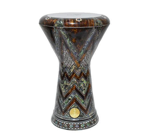 Gawharet El Fan Sombaty 18.5/19 inch Drum Darbuka Doumbek Tabla Blue mother of pearl (Brown thunder)