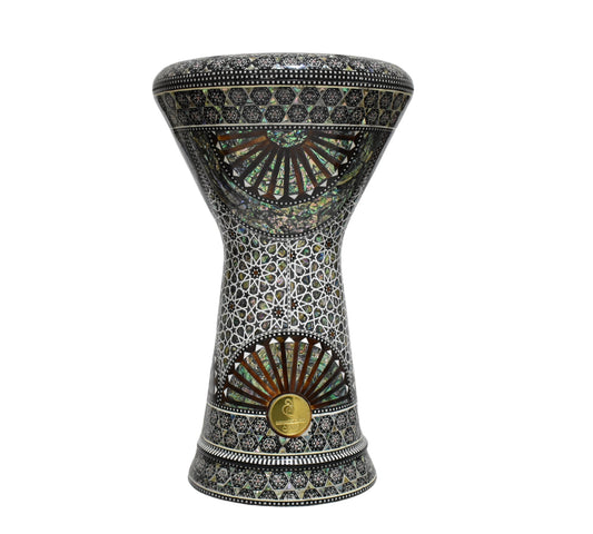 Gawharet El Fan Sombaty 18.5/19 inch Drum Darbuka Doumbek Tabla Blue mother of pearl (Egyptian Rainbow)