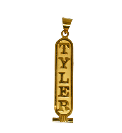 Customize Personalized Cartouche Double side ( 2 Sided ) 14K gold Pendant Translate into ancient Egyptian Hieroglyphs Handmade in Egypt