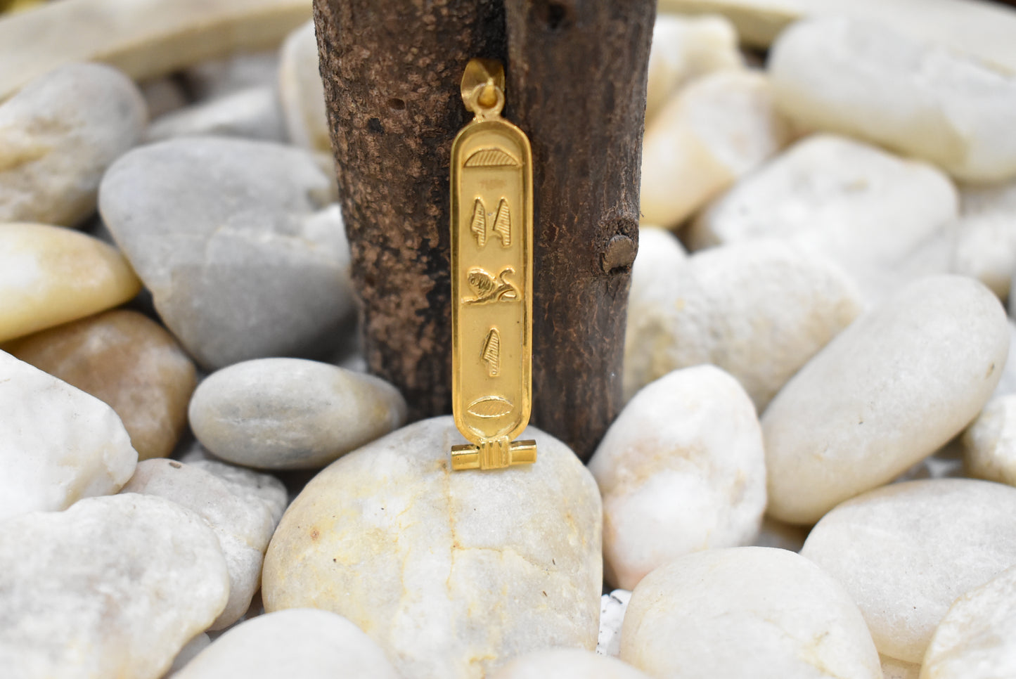 Customize Personalized Cartouche Double side ( 2 Sided ) 14K gold Pendant Translate into ancient Egyptian Hieroglyphs Handmade in Egypt