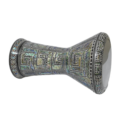 Gawharet El Fan Sombaty 18.5/19 inch Drum Darbuka Doumbek Tabla Blue mother of pearl (Green Maze )