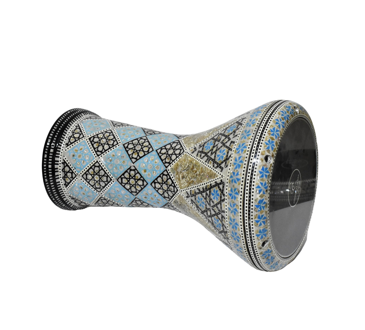 Gawharet El Fan Classic 17/17.5 inch Drum Darbuka Doumbek Tabla Mother of Pearl (Blue wind)